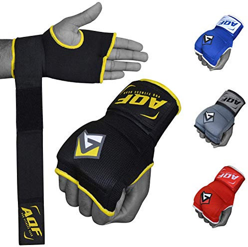 AQF Bande Boxe sous Gants, Bande De Boxe Poignet 100CM Long 2doigt Rembourrés du Gel Wraps pour MMA, Muay Thai & Kick Boxing, Sport Femme Homme