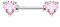 Beyoutifulthings Brustwarzen-Piercing Zirkonia Herzen - Intim-Piercing Chirurgenstahl Silber Pink - Stab 1,6mm 16mm