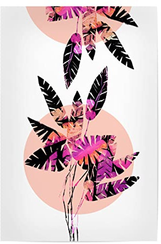 artboxONE Poster 30x20 cm Floral Pink Plants on Coral - Bild pflanzenblätter frühling Muttertag