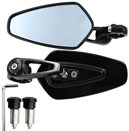 Schimer Fahrradspiegel HD für Lenker, Fahrrad/E-Bike/Roller/Mofa, Rollstuhl, Rollator, Kinderwagen, Golfwagen, 22 mm, reflektierend, flexibel, verstellbar und Klemme: