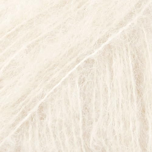Drops Brushed Alpaca Silk color 1 natur, 25g Lacegarn mit Seide und gebürsteter Alpakawolle, flauschig weich