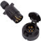 ETUKER Prise Remorque & Prise 7 Broches, 12V Étanche Prise pour Remorque 7 Broches Mate Prise Attelage 7 Broches, Prise Remorque 7 Broches Convient Aux Camion/RV/Bateau/Voiture (Extrémité de la vis)