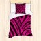 ABAKUHAUS Teen Zimmer Bettbezug Set für Einzelbetten, Hot Pink Zebra-Haut, Milbensicher Allergiker geeignet mit Kissenbezug, Magenta und Schwarz