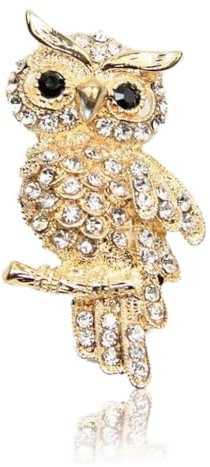 YAZILIND Animal de Bande dessinée Broche épingle Strass Chouette Forme Broche Femmes épingle à Cheveux fête Corsage Anniversaire Bijoux Cadeau (# 1)