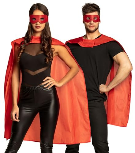 Boland - Kostüm Superheld, Set mit Maske und Umhang 90 cm | 2-teiliges Helden Kostümset, Damen und Herren, Karneval, Mottoparty und Junggesellenabschied