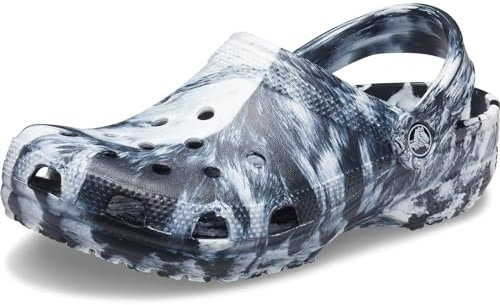 Crocs Unisex Erwachsene Classic Marbled Clog Clog, White/Black, 36/37 EU