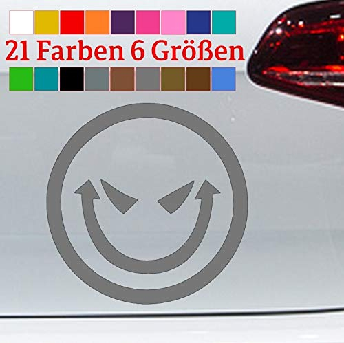 generisch Smiley Aufkleber böse lachend Bad Emoji Sticker Fun JDM Decal Emotchi lustig Car in 6 Größen und 21 Farben