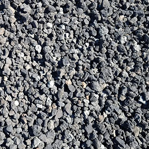 GALAMIO Lavamulch Anthrazit Schwarz Eifel Vulkan Gestein Beet Abdeckung Garten Mulch Pflanz Granulat Substrat Dekor Mittel 8-16mm 25l x 12 Sack 300l Palette