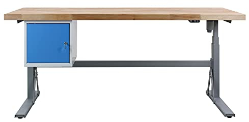 ADB Werkbank Heavy + Würfelbox 2000x750x700-1170 1 Tür + 3 Schubladen Werktisch