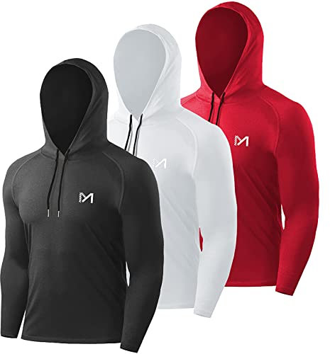 MEETYOO Mens Men’s Running Tops Shirt, Black+white+red, L UK