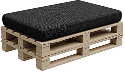 Gutekissen® Palettenkissen, Palletenpolster, Gartenkissen, Palettenauflagen, Sofa, Kissen, Polster, Auflagen Indoor Outdoor PFBG (Sitzkissen 120x80, Graphit)