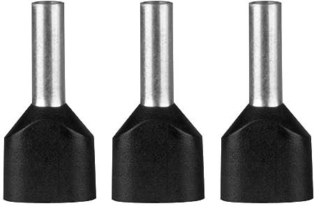 ERKO Capicorda doppi elettrici 100 pezzi Sezione del filo 1,5 mm2 Lunghezza 8 mm capicorda professionali in rame elettrozincato con isolamento in poliammide