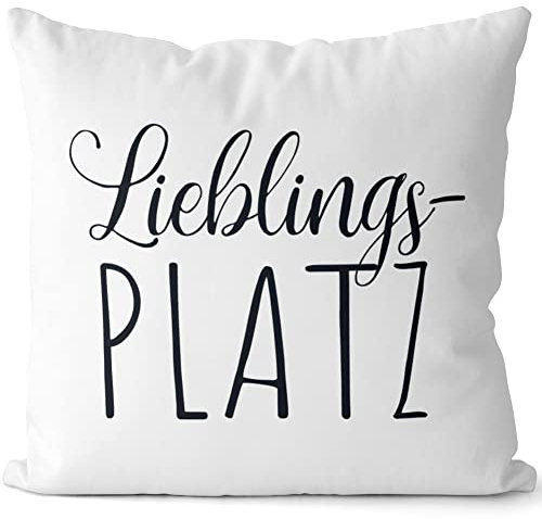 JUNIWORDS Kissen, Lieblingsplatz, 40 x 40 cm, 2-farbig, Weiß-Hellgrün