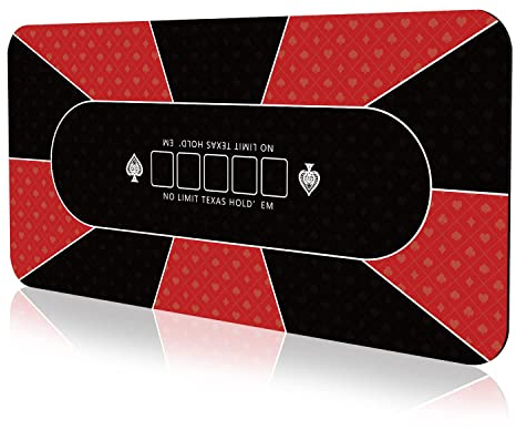 YUZPKRSI Profi Pokermatte 180 x 90cm, Texas Hold'em Pokerteppiche, Deluxe Poker Tischunterlage, Pokertischauflage Blackjack Matte, inkl Tragetasche für echtes Casino-Feeling
