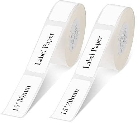 D11 D110 D101 Thermoklebeetikett, GuKKK 2 Rollen 15mm * 30mm Etiketten, Multifunktionales Etikett,kompatibel mit dem D11 D110 D101 Etikettendrucker Bluetooth, für Zuhause, Schule, 210/ Rolle
