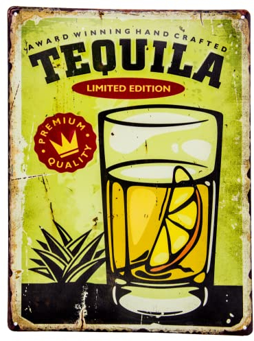 Generisch 40 x 30 cm Retro Deko Bar Blechschild, Vintage Deko Schild, Limited Edition (Tequila)