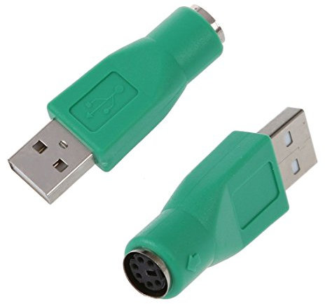 Jufjsfy Lot de 2 adaptateurs PS2 vers USB pour clavier souris