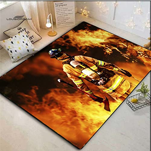 Feuerwehr Teppich Bodenmatte Teppich Wohnzimmer Teppich Schlafzimmer Teppich Home Anti-Rutsch-Teppich Fußmatte 160 * 230cm
