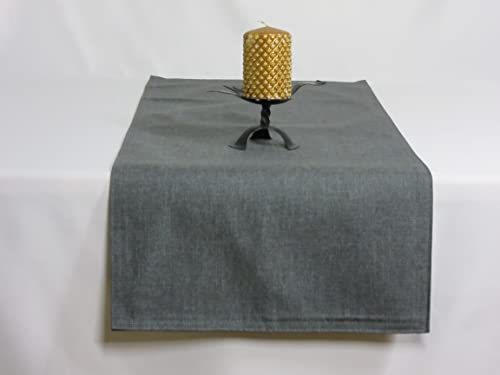Tischläufer | Grau/Anthrazit - Eckig - 40x100cm | Tischband | Mitteldecke | Leinen-Optik | Lotus-Effekt | Schmutzabweisend