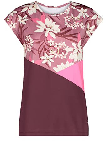 CMP - Stretch-T-Shirt für Damen, Rouge-Pflaume-Weiß, D36