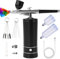 Kit aérographe avec compresseur, pistolet à air rechargeable portable haute pression avec buse de 0,3 mm et brosse de nettoyage pour peinture, tatouage, ongles, maquillage, art, décoration de gâteaux