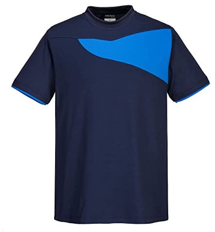 Portwest PW211 Cotton Comfort T-Shirt Short Sleeve Navy/Royal, Medium