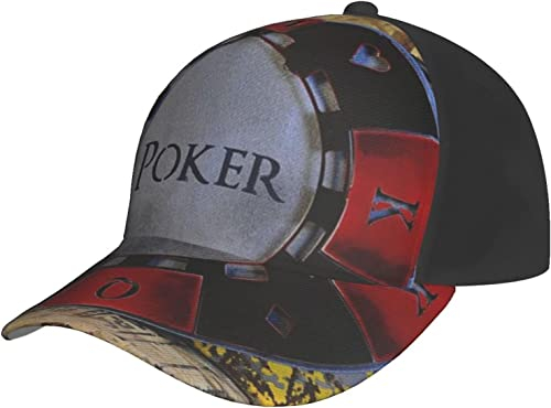 XVBCDFG Baseballmützen Sonnenhut Verstellbare Papa Trucker Cap Vintage Poker Chips Gambling Caps, Siehe Abbildung, One size