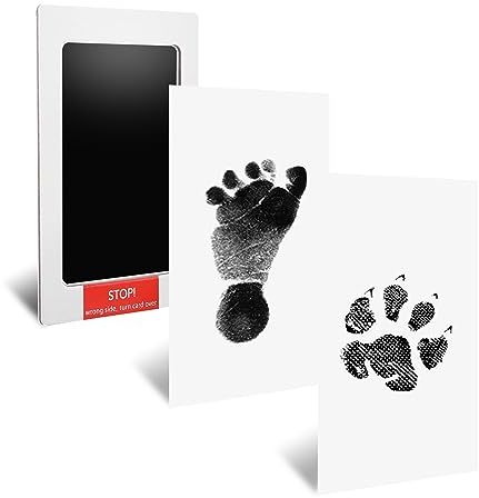 Pfotenabdruck Stempelkissen für Hunde und Katzen,Baby Handabdruck und Fußabdruck-Set Stempelkissen Hund Nase Druck Kit Inklusive Inklusiv Druck Pads und 2 Impressum Karten Neugeborenes Hand und Kit