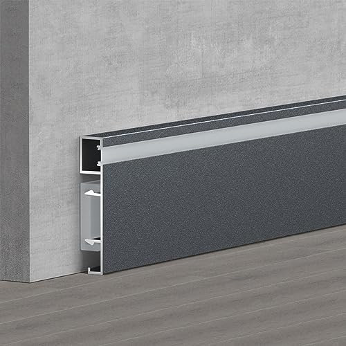 TEN-HIGH 2 Stücke Aluminium Sockelleistenverbinder, 15 x 50 x 10 mm,grau,Right end plug
