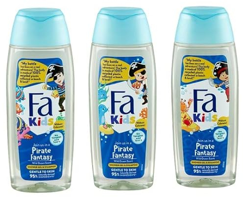 3 er Pack Fa Kids Duschgel & Shampoo Piratenwelt, mit dem Duft des wilden Meeres 3 x 250 ml
