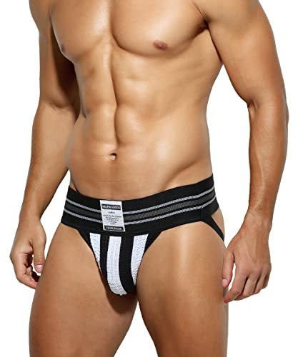Casey Kevin Men's Athletic Support Jockstrap with 3 Elastic Waistband & Ventilated Pouch for Gym/Sports|11 Color Options
