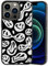 MAYCARI Slim Case for iPhone 15 with Aesthetic Happy Black Smile Face Hippie Print, Girls Boys Women Lovely Face Design Soft TPU Hard Back Shockproof Anti-Scratch Protective Cover Case for iPhone 15