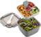 MUJUZE Lunchbox mit unterteilung fächern,Salat box to go,Brotdose mit Besteck Erwachsene/Kinder,Brotzeitbox Nachhaltig Auslaufsicher,Bento Box für Schule/Arbeit/Picknick Reisen(Grey)