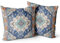 Snylcce 2er Set Boho Kissenbezüge Dekokissen 40 x 40 Samt Soft Kissenbezug Böhmischer Retro Ethno Dekorative Kissenhülle Zierkissenbezüge für Sofa Schlafzimmer Wohnzimmer Zuhause Dekoration blau