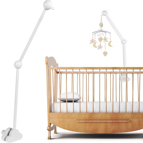Mobile Halterung Holz für Babybett, Mobile Halterung Wickeltisch Laufstall, 69.3cm, Baby Mobile Holder Arm, Mobile Holz für Babybett, Baby Mobile Halterung für Aufhängung Windspiele Bettglocke (A)