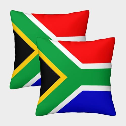 VDYNDYIW Flagge von Südafrika Kuschelige Kissenbezug 2er Set Für Kinder - Dekorative Bezüge Für Sofa - Mit Reißverschluss, Geeignet Für Jungen 45x45cm