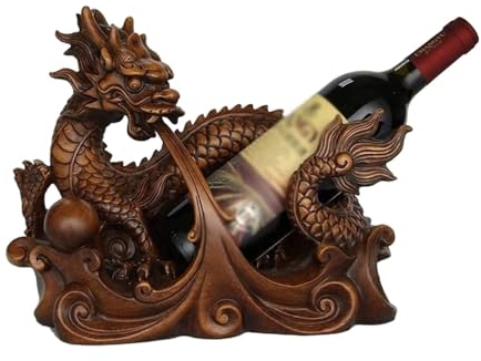 Generisch WeinregalFreistehende Gestelle und Schränke, Gestell aus Kunstharz, Drache im chinesischen Stil, Gestell, Regal, Wohnzimmer, Arbeitszimmer, Schrank, Dekorationen, Flaschenhalter, dekorativ