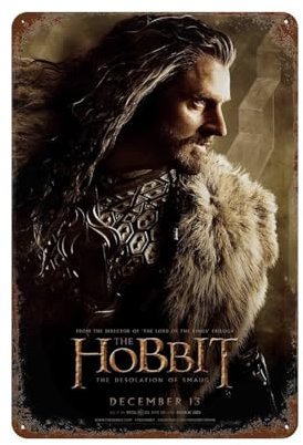 GIOEPWSWUI Filmposter The Hobbit, Wanddekoration, Kunst, Metallblechposter, moderne Heimdekoration, Kunst, Metallposter, Hausbar, Laden, Dekorationen, Vintage-Schild, Geschenk, 30 x 20 cm