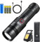 Lampe Torche LED Ultra Puissante, 600000 Lumens Lampe De Poche,Rechargeable USB Torche LED Puissante, Lampe Torche Puissante XHM90.2 Lampe Tactique,5 Modes D'éclairage, pour Camping Randonnée Urgence