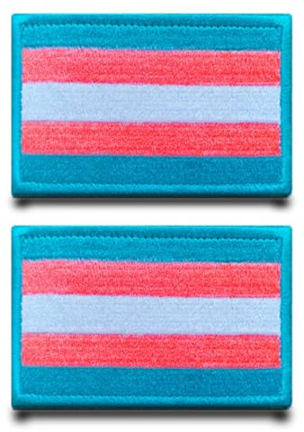 2 Stück Transgender Flagge Patch Abnehmbare Aufnäher mit Stickerei Lustige Taktisch Militär Patch Applikation für Jacke Weste Hundegeschirr Kleidung Taschen Rucksäcke Draussen Jeans Baseballkappe