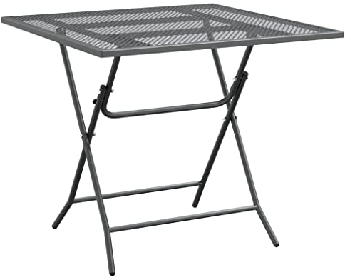 SDWEHO7 Gartentisch aus Streckmetall, 80x80x72 cm klappbar Terrassentisch Balkontisch Wetterfest Garten Balkon Esstisch, Anthrazit