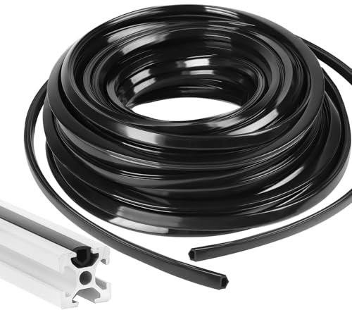 DBREAKS 6mm*12m Profilo in Alluminio Strisce di Tenuta, Morbida Striscia di Guarnizione in PVC, Strisce di Tenuta Antipolvere per Slot in Alluminio