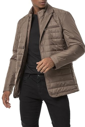 Redbridge Veste matelassée pour homme, style blazer élégant avec aspect duvet, veste légère de transition, marron, L