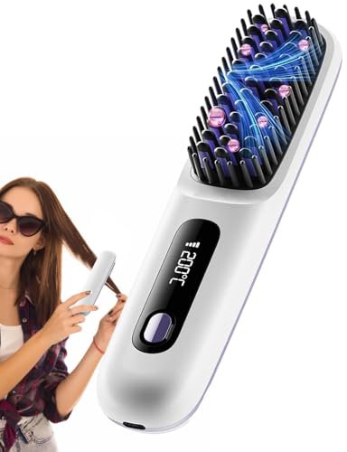 Cepillo alisador de pelos Go Brush Pro | Planchas de pelos inalámbricas con calefacción | Plancha viaje con peine caliente y bolsillo | Cepillos alisar el cabello portátiles accesorios peinar cabello