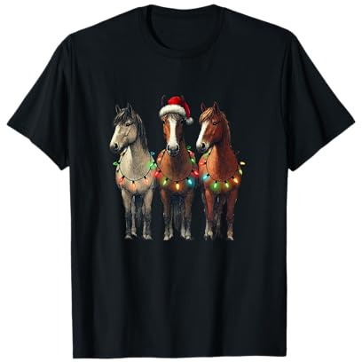 Weihnachten Pferde Winter Pony Reiten Reitsport T-Shirt