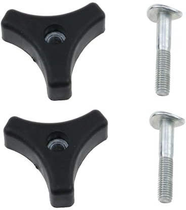 LOZTBUE 2 vis de bouton de poignée de tondeuse à gazon, kit de vis de fixation de poignée triangulaire, remplacement pour tondeuses à gazon Honda et autres tondeuses, noir