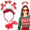 Bipl Herzförmiger Haarreif, Rot, Kopfschmuck-Set, Damen, Paare, Kinder, Valentinstag, Frauen