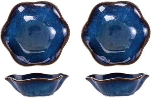 Cuencos de cerámica for salsa de soja, cuencos for salsa de glaseado de horno, platos de condimento for salsa(Blue)