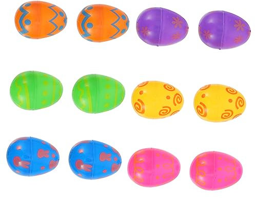 ibasenice 12stücke Füllbare Ostereier Aus Kunststoff Bunte Leere Ostereier Für Dekoration Und Party Für Ostern Füllmaterial Für Körbe Und Festliche Anlässe