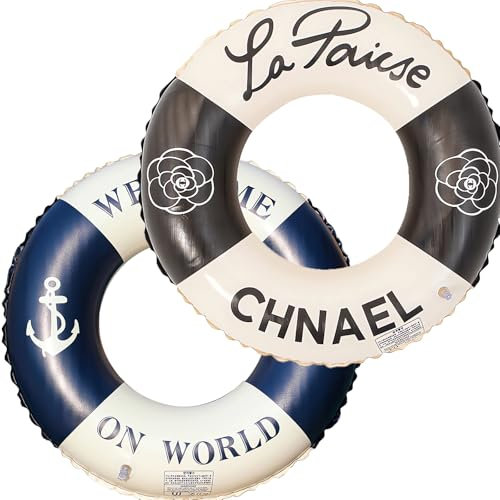 Aufblasbarer Schwimmring, 2 PCS Schwimmreifen groß, Schwimmreifen Schwimmring, Wasserspielzeug für Pool und Strand Party Spielzeug für Kinder und Erwachsene (blau+schwarz)